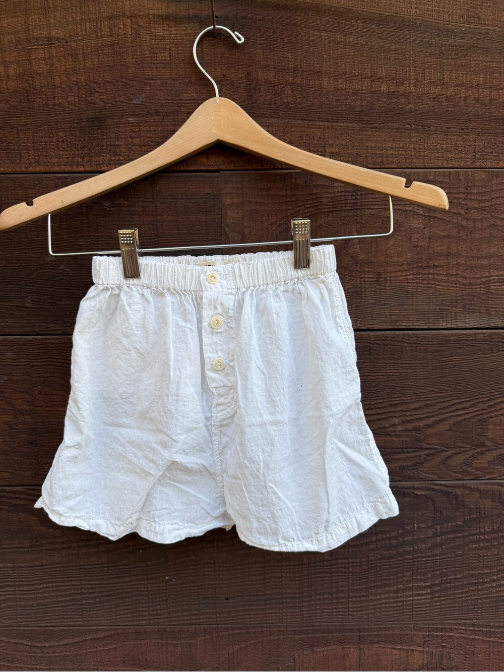 Rudy Jude Cream Elastic-Waist Pull-On Shorts- 100% Organic Cotton